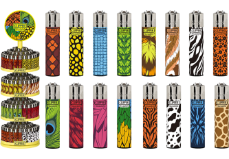 C.192 briquets CLIPPER large CP11 WILD PATTERN