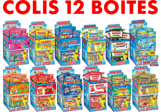 Colis 12 tubos HARIBO mini sachet + ODR20€