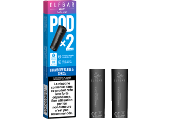 Lot 10 P.2 pods 4en1 Framboise bleu & cerise 10mg