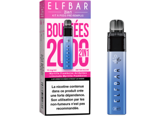 Lot 5 Kits ELFBAR 2en1 Edition bleue 10mg