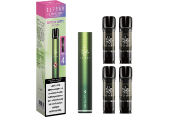 Lot 10 Kits + 4pods 10mg ELFA 4000 edition Verte