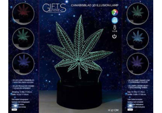 Lot 10 lampes 3D Feuille de chanvre