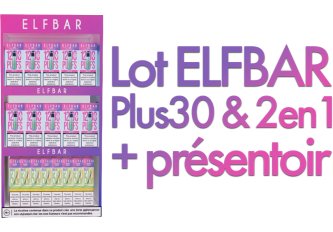 Lot ELFBAR Plus30 & 2en1 + Présentoir