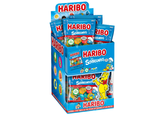 B.30 sachets 40gr HARIBO SCHTROUMPFS